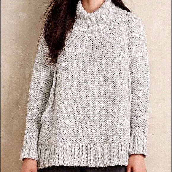 ProjectAJ117 Anthropologie Sweater Gray Wool Mohair Drapey Cowl Neck Cozy M - Picture 1 of 8